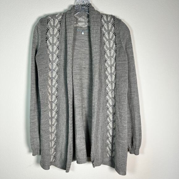 Knitted & Knotted by Anthropologie Wool Blend Messina Cardigan Women's XS Gray - Picture 2 of 8
